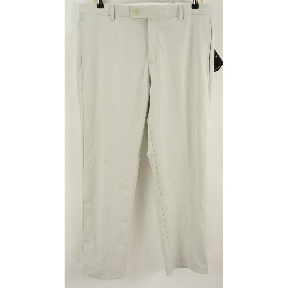 New Lauren Ralph Lauren Performance Dress Pant Mens 34 x 30 Heather Gray Stretch